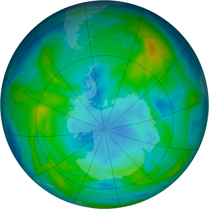 Antarctic ozone map for 23 April 1983